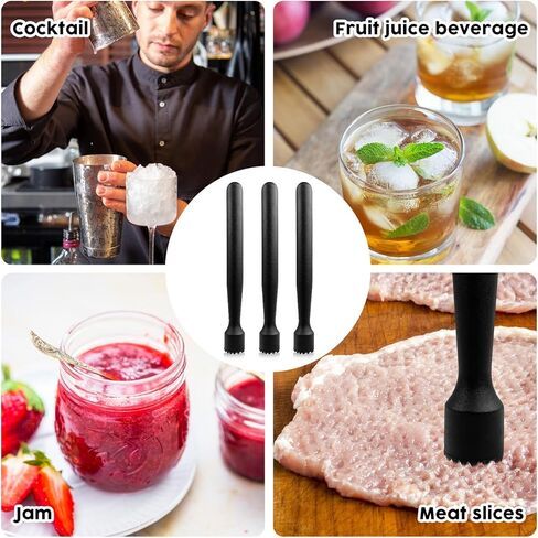 6 قطع من خلاط الكوكتيل البلاستيكي، مجموعة أدوات خلط المشروبات مقاس 8 بوصة من خلاط الفاكهة لكسارة الثلج وملحقات قضبان النادل لصنع الموهيتو والمارجريتا ومشروبات الفاكهة الأخرى in Kuwait