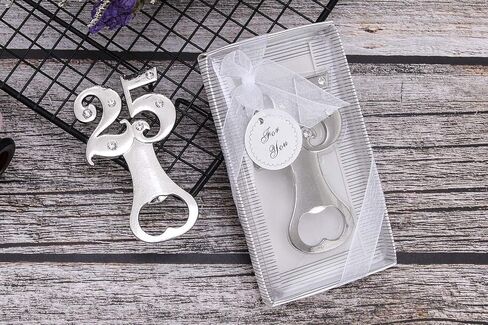 20 PCS Bottle Openers Silver Wedding Favors Decorations, 25 Shaped, Gift Box Party Supplies, Silver Wedding, 25th Anniversary, 25 Birthday Party,Party Favors in Saudi Arabia