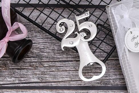 20 PCS Bottle Openers Silver Wedding Favors Decorations, 25 Shaped, Gift Box Party Supplies, Silver Wedding, 25th Anniversary, 25 Birthday Party,Party Favors in Saudi Arabia