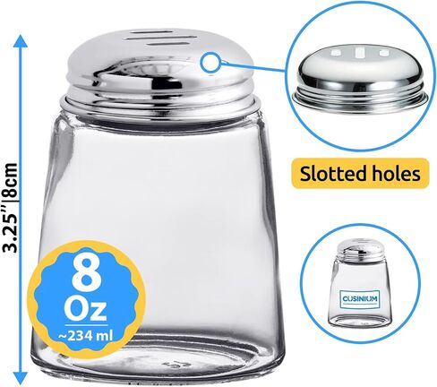 CUSINIUM Glass Shaker, 8 oz, Slotted Chrome Lid in Saudi Arabia