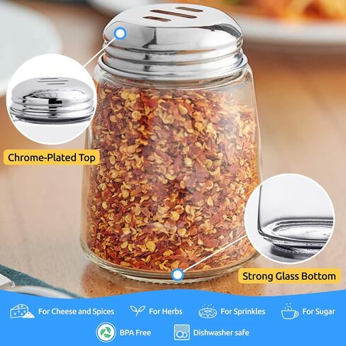 CUSINIUM Glass Shaker, 8 oz, Slotted Chrome Lid in Saudi Arabia