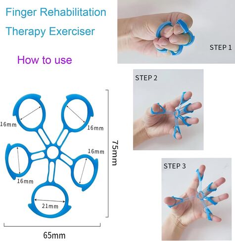 Hand Exerciser Ball and Finger Stretcher, Hand Grip Strengthener Trainer, Squeeze Balls, Wrist Pain Relief (Pink) in Kuwait