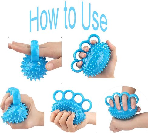 Hand Exerciser Ball and Finger Stretcher, Hand Grip Strengthener Trainer, Squeeze Balls, Wrist Pain Relief (Pink) in Kuwait