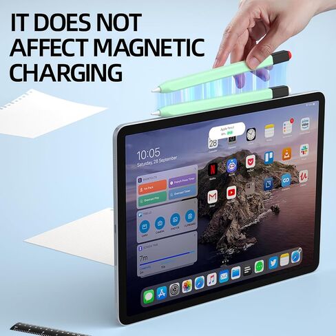 AZF Pencil Case Compatible with Apple Pencil 2nd Generation Case, Two Color Pen Cap Match, Silicone Comfort, Compatible with Magnetic Charging and Double Click. (Mint) in Saudi Arabia
