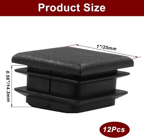12 Pack 1 Inch (25mm) Square Plastic Plug, Square End Caps, Square Plastic End Caps Tubing Post End Cap for Square Tubing Post, Chairs and Furniture in Kuwait