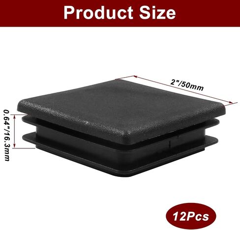 12 Pack 1 Inch (25mm) Square Plastic Plug, Square End Caps, Square Plastic End Caps Tubing Post End Cap for Square Tubing Post, Chairs and Furniture in Kuwait