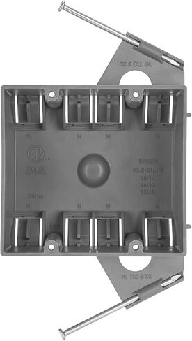 Maxxima 1 Gang 18 cu. in. PVC New Construction Electrical Switch and Outlet Junction Box, New Work Non-Metallic Electrical J-Box w/Nail, ETL Listed, 2 Hour Fire Rating, Gray, 10-Pack in Saudi Arabia