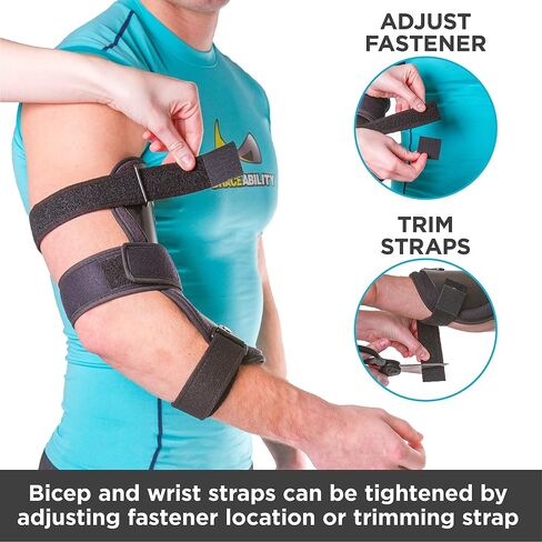 BraceAbility Cubital Tunnel Syndrome Elbow Brace | Splint to Treat Pain from Ulnar Nerve Entrapment, Hyperextended Elbow Prevention and Post Surgery Arm Immobilizer - M (MEDIUM/LARGE) in Kuwait