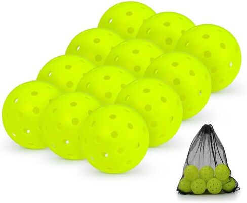 كرات Sukeen Pickleball في الهواء الطلق، كرات Pickleball من قطعة واحدة عالية الارتداد، 40 فتحة كرات مخلل خارجية مقاومة للتشقق، كرات مخلل نيون عالية الوضوح، كرات مخلل خارجية in Kuwait