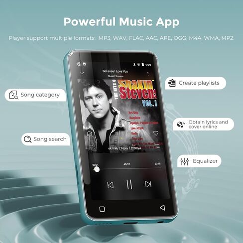 80GB MP3 Player with Bluetooth and WiFi, MP4 MP3 Player with Spotify,Spotify Kids,4" Music Player with Pandora, Audible, MP3 Player with Speaker (Pink_White) in Kuwait