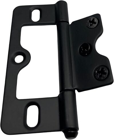 6 Pack Non-Mortise Door Hinges, 3" x 1.4" Stainless Steel Closet Door Hinges Heavy Duty Chest Hinges Bifold Door Hinges with Mounting Screws(Black) in Saudi Arabia