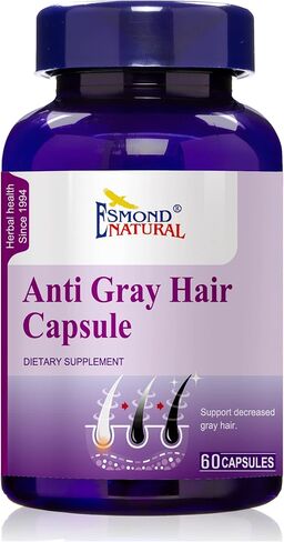 Anti Gray Hair Capsule (Supports in decreasing Gray Hair. Stimulates Healthy Hair Growth), GMP, Natural Product Assn Certified, Made in USA - 60 Capsules in Saudi Arabia