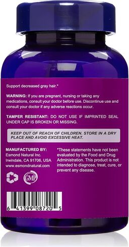 Anti Gray Hair Capsule (Supports in decreasing Gray Hair. Stimulates Healthy Hair Growth), GMP, Natural Product Assn Certified, Made in USA - 60 Capsules in Saudi Arabia