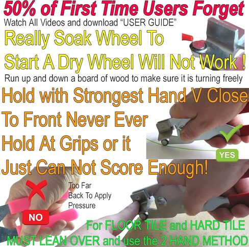 Tile Cutter Hand Tool Cut Floor Tile Glass Tile Cut Tiles Straight or Quarter Curve Manual Tile Cutter Tool for Cutting Wall Tile Porcelain Tile and Glass Tile Faster and Cleaner than a Wet Tile saw in Kuwait