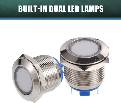 X AUTOHAUX 5 Pcs LED Indicator Light 22mm 12V AC DC Metal Shell Waterproof Pilot Dash Signal Lamp for Car Truck Boat Internal Red in Saudi Arabia