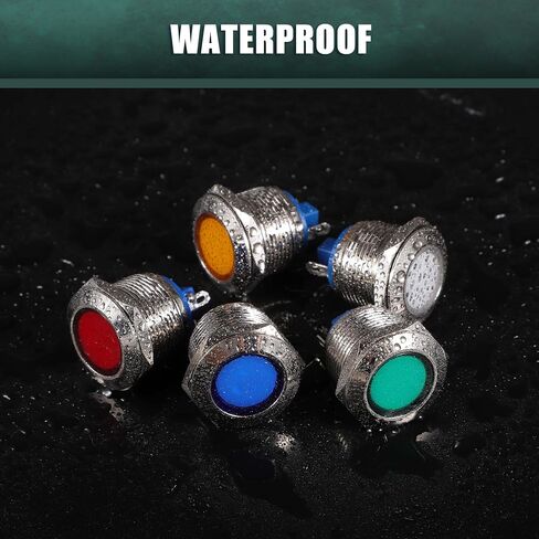 X AUTOHAUX 5 Pcs LED Indicator Light 22mm 12V AC DC Metal Shell Waterproof Pilot Dash Signal Lamp for Car Truck Boat Internal Red in Saudi Arabia