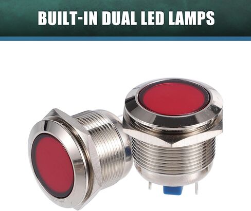 X AUTOHAUX 5 Pcs LED Indicator Light 22mm 12V AC DC Metal Shell Waterproof Pilot Dash Signal Lamp for Car Truck Boat Internal Red in Saudi Arabia