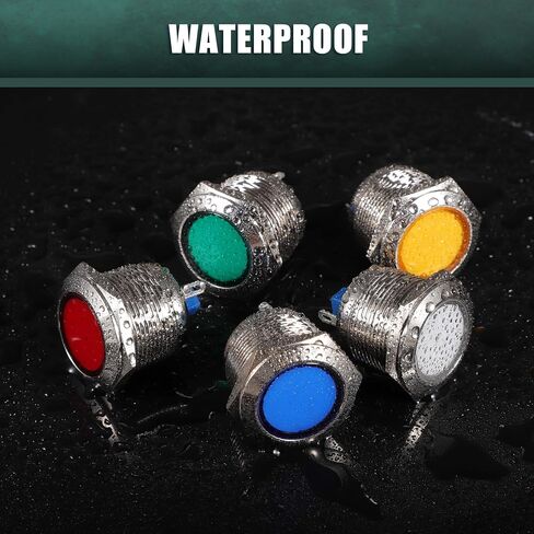 X AUTOHAUX 5 Pcs LED Indicator Light 22mm 12V AC DC Metal Shell Waterproof Pilot Dash Signal Lamp for Car Truck Boat Internal Red in Saudi Arabia