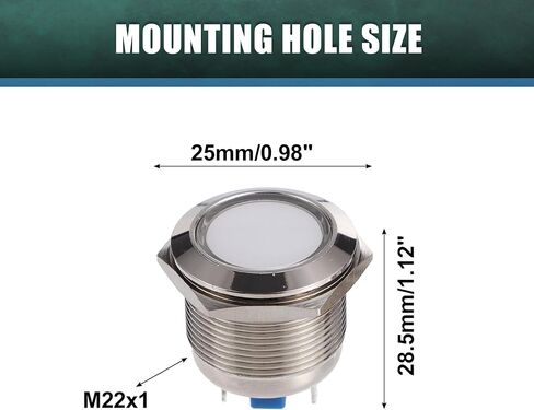 X AUTOHAUX 5 Pcs LED Indicator Light 22mm 12V AC DC Metal Shell Waterproof Pilot Dash Signal Lamp for Car Truck Boat Internal Red in Saudi Arabia