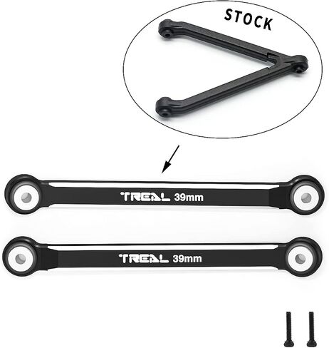 TREAL SCX24 Upper 2 Links （4 Links Conversion） 39mm Alu#7075 for Axial SCX24 C10 Bronco Gladiator 1/24 Scale Trucks (Green) in Saudi Arabia