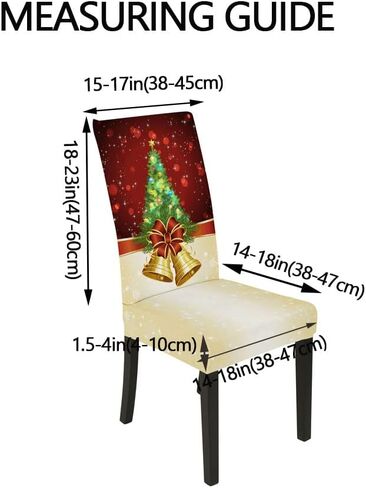Set of 6 Christmas Dining Room Chair Covers Slipcovers Christmas Tree Stretch Removable Washable Spandex Parson Chairs Slipcovers Seat Protector Decor for Ceremony Holiday (Christmas Tree, Set of 6) in Saudi Arabia
