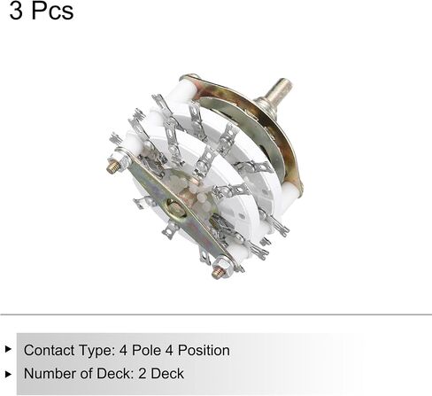 MECCANIXITY 4P4T Rotary Switch 4 Pole 4 Position Band Selector 2 Deck for TV Radio Home Machine 3 Pcs in Saudi Arabia