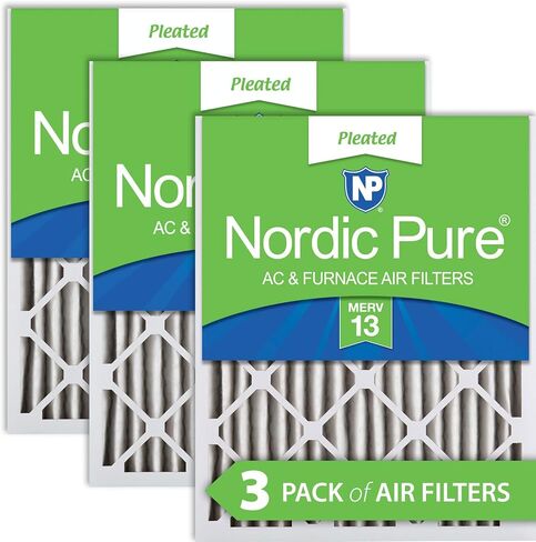 Nordic Pure 12x24x2 (11 3/8 x 23 3/8 x 1 3/4) Pleated MERV 8 Air Filters 3 Pack in Saudi Arabia