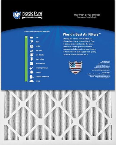 Nordic Pure 12x24x2 (11 3/8 x 23 3/8 x 1 3/4) Pleated MERV 8 Air Filters 3 Pack in Saudi Arabia