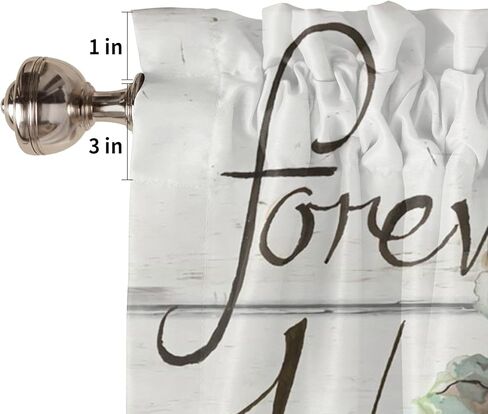 كابوك جرة الستار الستارة نافذة العلاج كابوك زجاجة ريفي خشبية الحبوب الزخرفية قضيب جيب قصيرة نافذة الستارة للمطبخ نوافذ غرفة المعيشة الحمام 42 × 12 بوصة، 1 لوحة in Kuwait