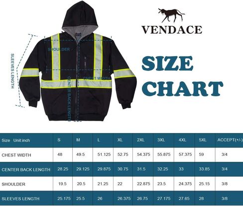 VENDACE Men's ANSI Class 3 High Vis Safety Reflective Sweatshirt Wool Fleece Zipper Jacket Hoodie with Black Bottom(Yellow,XL) in Kuwait