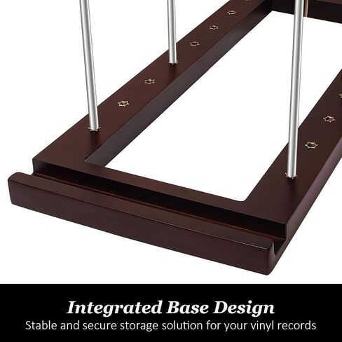 Tabletop Record Holder Solid Wood Now Playing Vinyl Stand Display Rack for Albums CD Props Audio Minimalist Design Non-Slip Collection Spinning Player LP Storage Holds any Size in Saudi Arabia