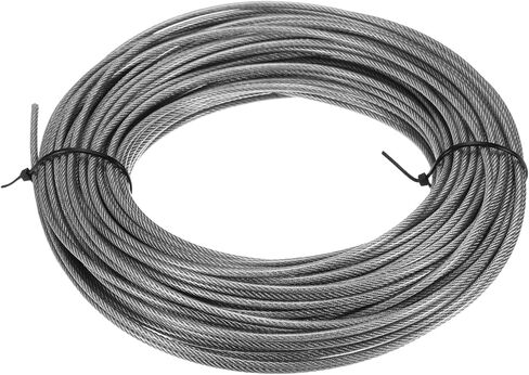 uxcell 1/8"(3mm) 304 Stainless Steel Cable Wire Rope 7 x 7 Strands Core 100ft (30m) PVC Coated Aircraft Wire for Construction Outdoors Marine Rigging Decking Railings in Saudi Arabia
