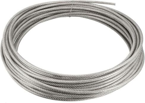 uxcell 1/8"(3mm) 304 Stainless Steel Cable Wire Rope 7 x 7 Strands Core 100ft (30m) PVC Coated Aircraft Wire for Construction Outdoors Marine Rigging Decking Railings in Saudi Arabia