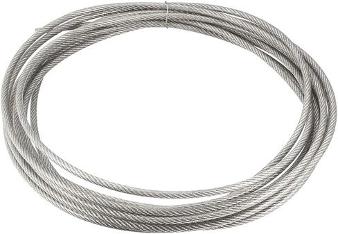 uxcell 1/8"(3mm) 304 Stainless Steel Cable Wire Rope 7 x 7 Strands Core 100ft (30m) PVC Coated Aircraft Wire for Construction Outdoors Marine Rigging Decking Railings in Saudi Arabia