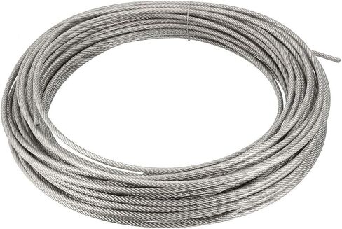 uxcell 1/8"(3mm) 304 Stainless Steel Cable Wire Rope 7 x 7 Strands Core 100ft (30m) PVC Coated Aircraft Wire for Construction Outdoors Marine Rigging Decking Railings in Saudi Arabia