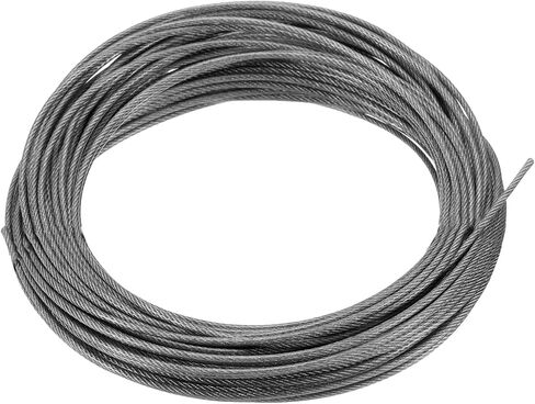 uxcell 1/8"(3mm) 304 Stainless Steel Cable Wire Rope 7 x 7 Strands Core 100ft (30m) PVC Coated Aircraft Wire for Construction Outdoors Marine Rigging Decking Railings in Saudi Arabia