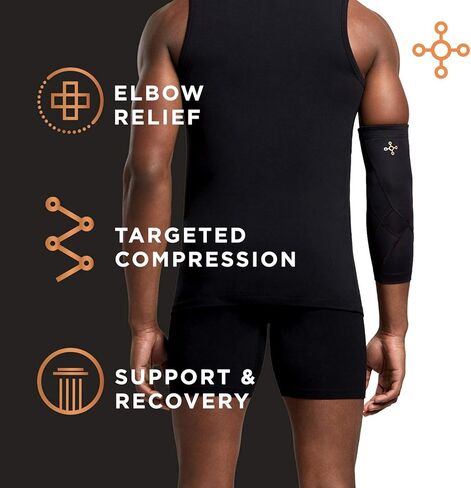 Tommie Copper Performance Compression Elbow Sleeve, Men & Women, UPF 50 Sleeve for Tennis Elbow & Golfers Elbow Relief in Kuwait