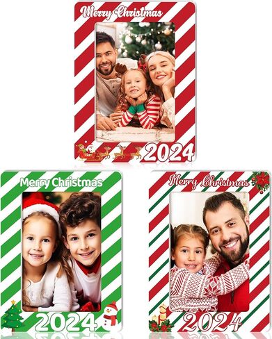 Qunclay 3 Pcs 2024 Christmas Picture Frame Christmas Photo Frame Ornaments 4x6 Inch Wooden Frame Ornaments Gift for Christmas Home Table Decorative Xmas Holiday Gift in Saudi Arabia