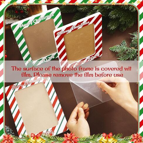Qunclay 3 Pcs 2024 Christmas Picture Frame Christmas Photo Frame Ornaments 4x6 Inch Wooden Frame Ornaments Gift for Christmas Home Table Decorative Xmas Holiday Gift in Saudi Arabia