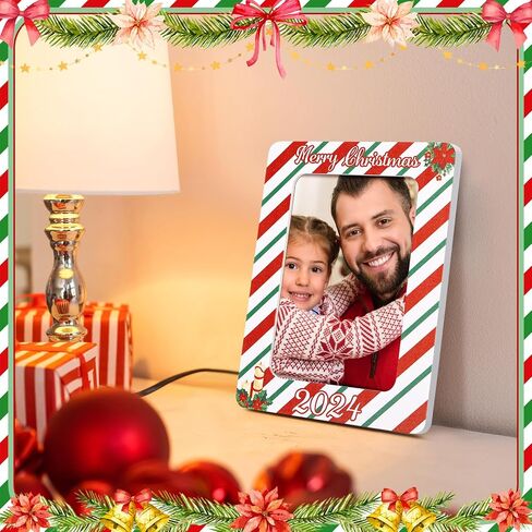 Qunclay 3 Pcs 2024 Christmas Picture Frame Christmas Photo Frame Ornaments 4x6 Inch Wooden Frame Ornaments Gift for Christmas Home Table Decorative Xmas Holiday Gift in Saudi Arabia