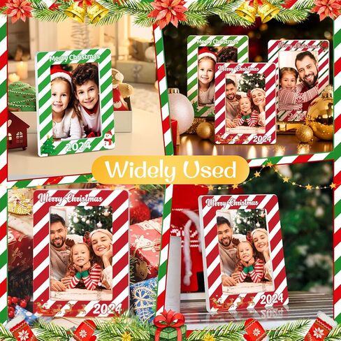Qunclay 3 Pcs 2024 Christmas Picture Frame Christmas Photo Frame Ornaments 4x6 Inch Wooden Frame Ornaments Gift for Christmas Home Table Decorative Xmas Holiday Gift in Saudi Arabia