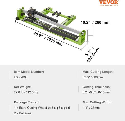 VEVOR Tile Cutter 48 Inch, Manual Tile Cutter All-Steel Frame,Tile Cutting Machine w/Laser Guide and Bonus Spare Cutter,Tile Cutter Hand Tool for Precision Cutting Porcelain Ceramic Floor Tiles in Saudi Arabia