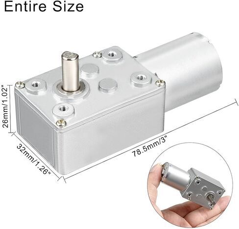 uxcell DC 12V 65RPM Worm Gear Motor 6mm Shaft High Torque Turbine Reducer in Saudi Arabia