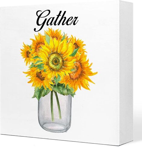 Summer Desk Decor,Sunflower Gnome on Retro Green Truck Wooden Plaque Sign Desk Decor,Rustic Floral Gnome Wood Block Sign Desk Decorations for Summer Home Living Room Office Garden Shelf Table Decor in Kuwait