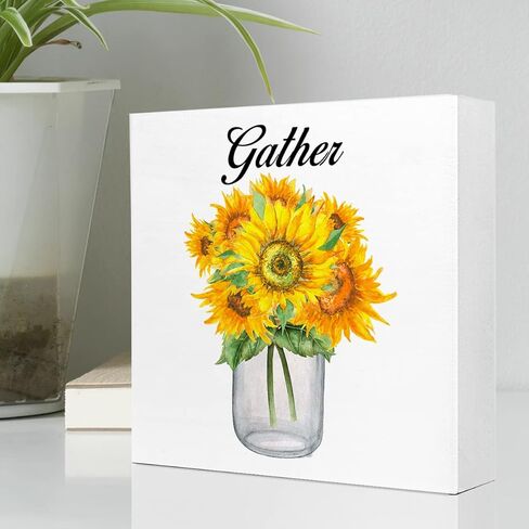 Summer Desk Decor,Sunflower Gnome on Retro Green Truck Wooden Plaque Sign Desk Decor,Rustic Floral Gnome Wood Block Sign Desk Decorations for Summer Home Living Room Office Garden Shelf Table Decor in Kuwait