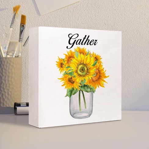 Summer Desk Decor,Sunflower Gnome on Retro Green Truck Wooden Plaque Sign Desk Decor,Rustic Floral Gnome Wood Block Sign Desk Decorations for Summer Home Living Room Office Garden Shelf Table Decor in Kuwait