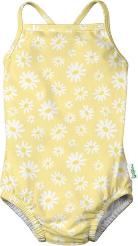 green sprouts i play Baby Girl's Patterned one-Piece Swimsuit, Coral, Small in Saudi Arabia