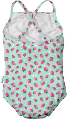 green sprouts i play Baby Girl's Patterned one-Piece Swimsuit, Coral, Small in Saudi Arabia