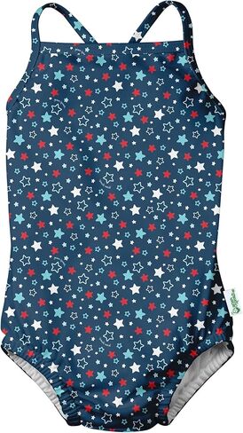 green sprouts i play Baby Girl's Patterned one-Piece Swimsuit, Coral, Small in Saudi Arabia