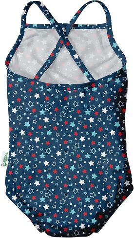 green sprouts i play Baby Girl's Patterned one-Piece Swimsuit, Coral, Small in Saudi Arabia